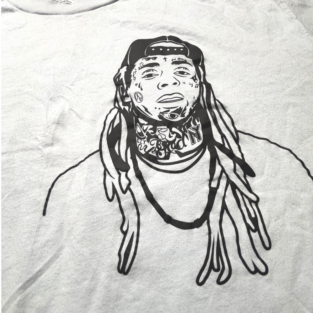 Lil Wayne Graphic T Shirt Mens 2XL Custom Double Sided Rap Hip Hop Cotton Tee‎